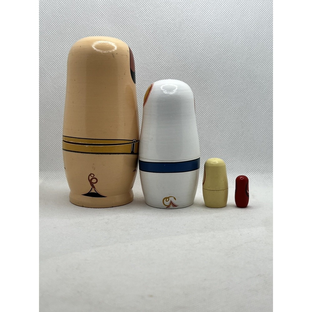 4 Piece Wooden Russian Nesting Dolls Cute Dogs Theme Set of 4 - Picture 5 of 8